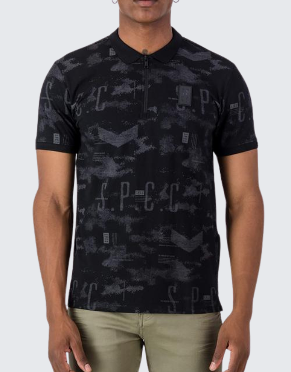 S.P.C.C. Ackroyd Short Sleeve Golfer In Black