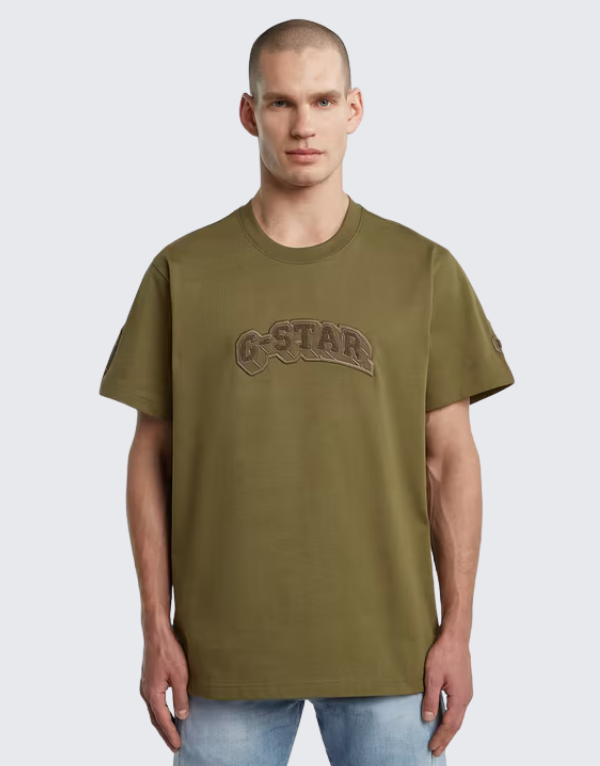 G-Star Raw Patches Loose Short Sleeve T-Shirt Shadow Olive Men