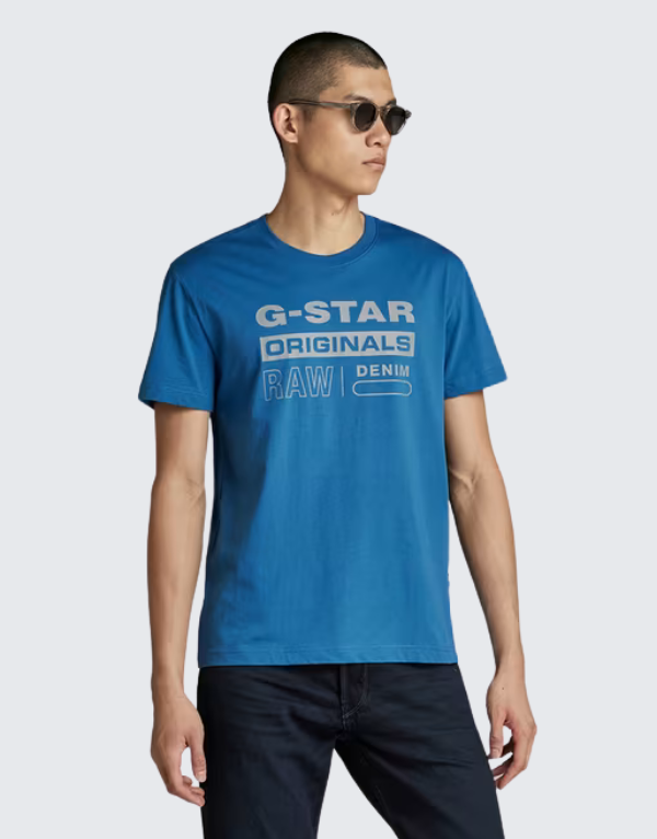 G-Star Raw Reflective Originals Short Sleeve T-Shirt Retro Blue Men