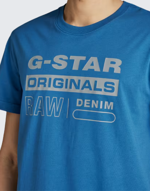 G-Star Raw Reflective Originals Short Sleeve T-Shirt Retro Blue Men