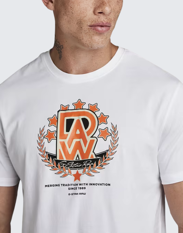 G-Star Raw Royal Varsity Rt Short Sleeve T-Shirt White Men