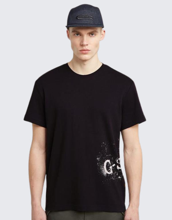 G-Star Raw Sprayed Short Sleeve T-Shirt In Dark Black Men