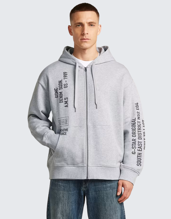 G-Star Raw Stencil Graphic Relaxed Fit Sweater Light Grey Men