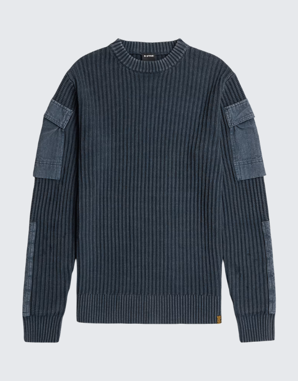 G-Star Raw Woven Mix Sweater Salute Garment Dyed Men