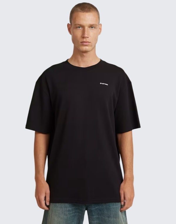 G-Star Rib Insert Relaxed Short Sleeve T-Shirt Dark Black Men