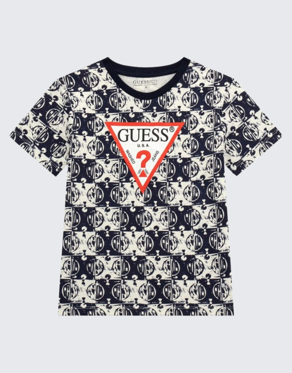 Guess 7B Short Sleeve T-Shirt In Black Multi Kids