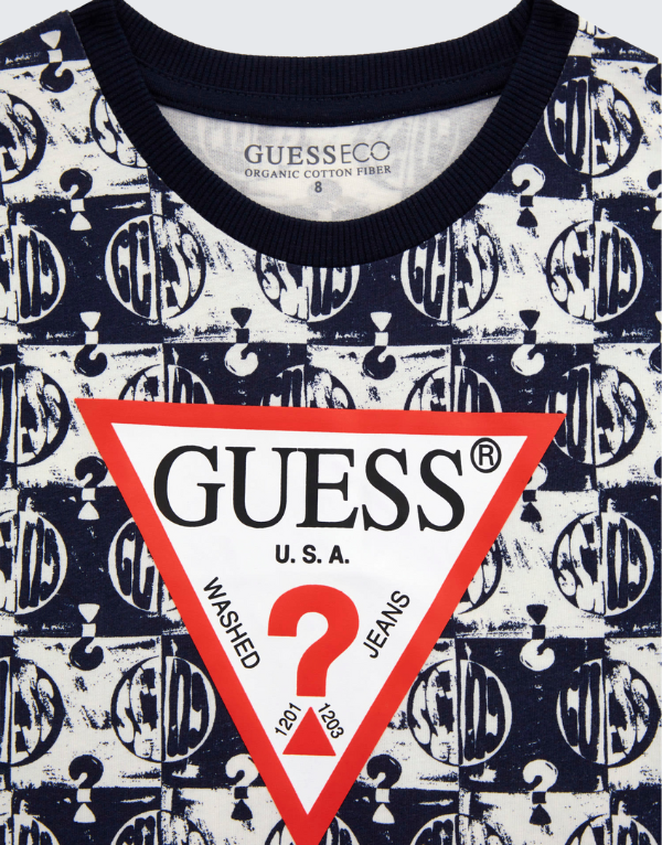Guess 7B Short Sleeve T-Shirt In Black Multi Kids