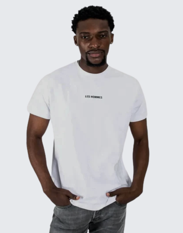 Les Hommes Centre Print Short Sleeve T-Shirt White Men
