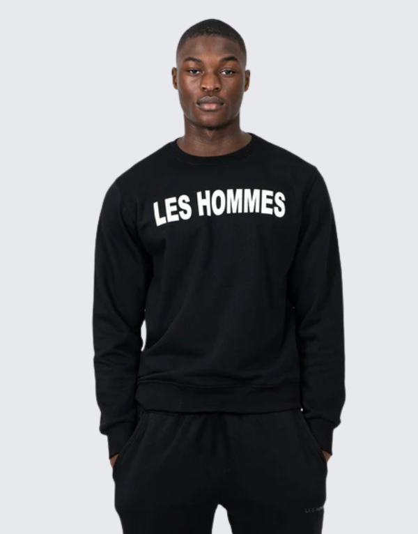 Les Hommes Font Sweater Black Men