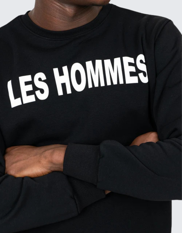 Les Hommes Font Sweater Black Men