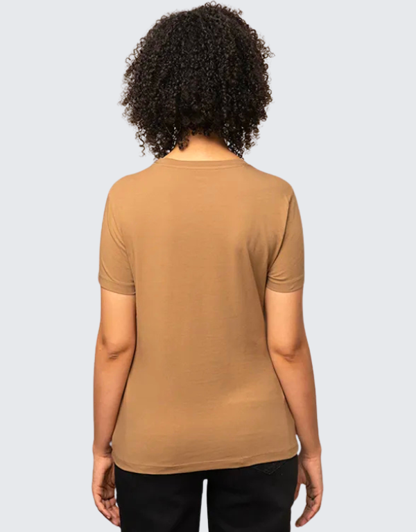 Polo Anna Printed Short Sleeve T-Shirt In Camel Womens