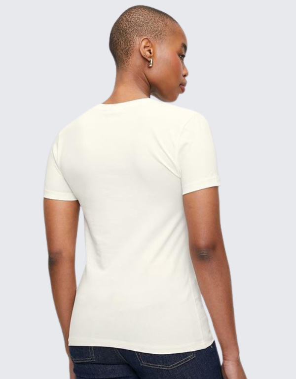 Polo Asha Embroidered Short Sleeve T-Shirt In Off White Womens