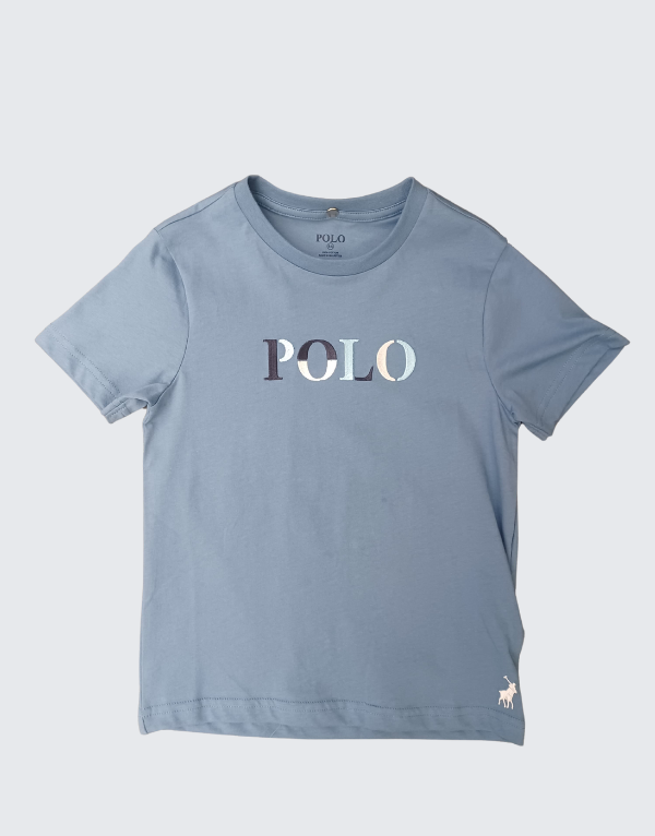 Polo Boys Bongani Short Sleeve T-Shirt In Denim Blue Kids