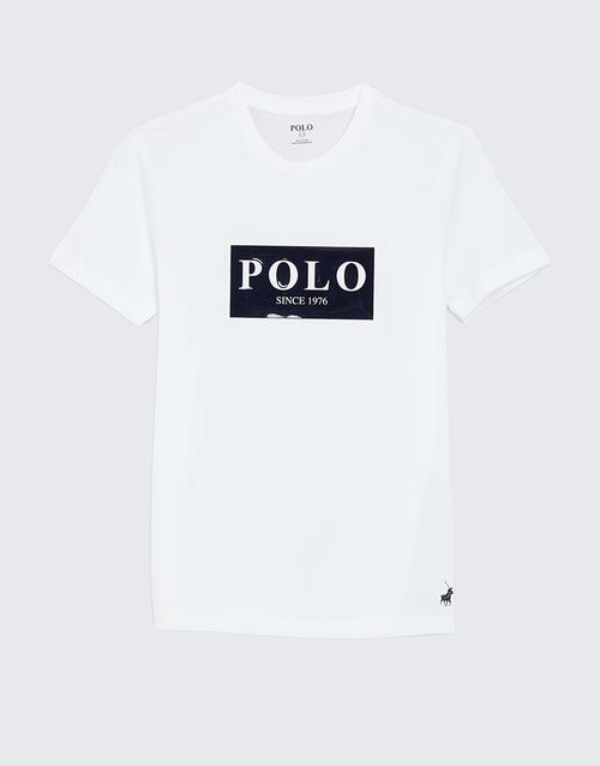 Polo Boys Carter Printed Short Sleeve T-Shirt In White Kids