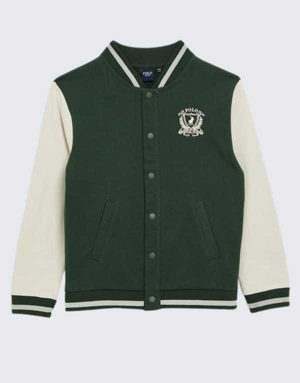 Polo Boys Jake Baseball Sweater In Forest Green Kids
