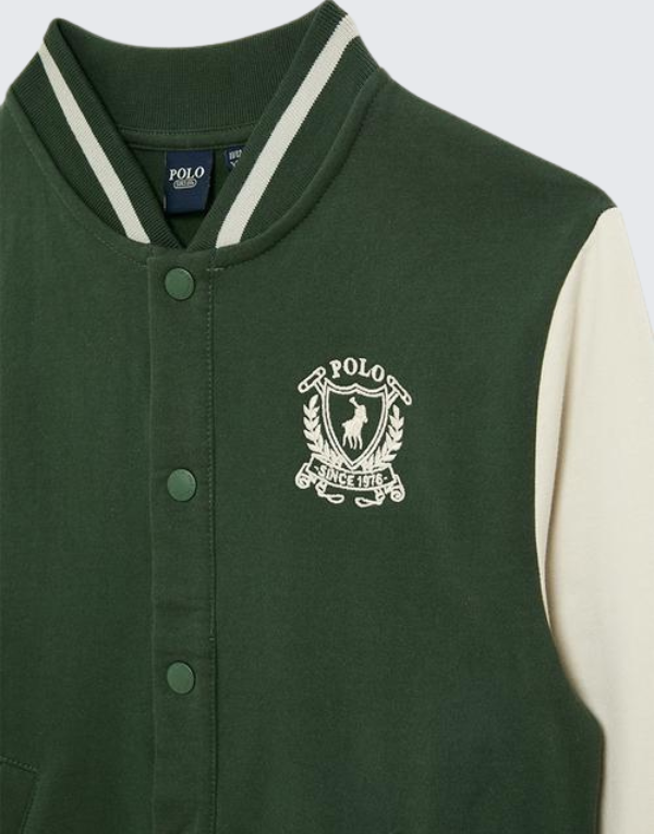 Polo Boys Jake Baseball Sweater In Forest Green Kids