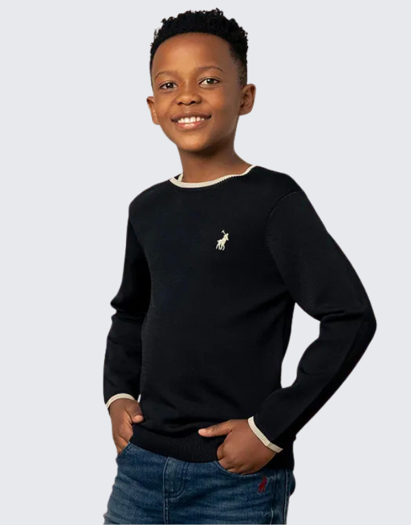 Polo Boys Katlego Knitted T-Shirt In Black