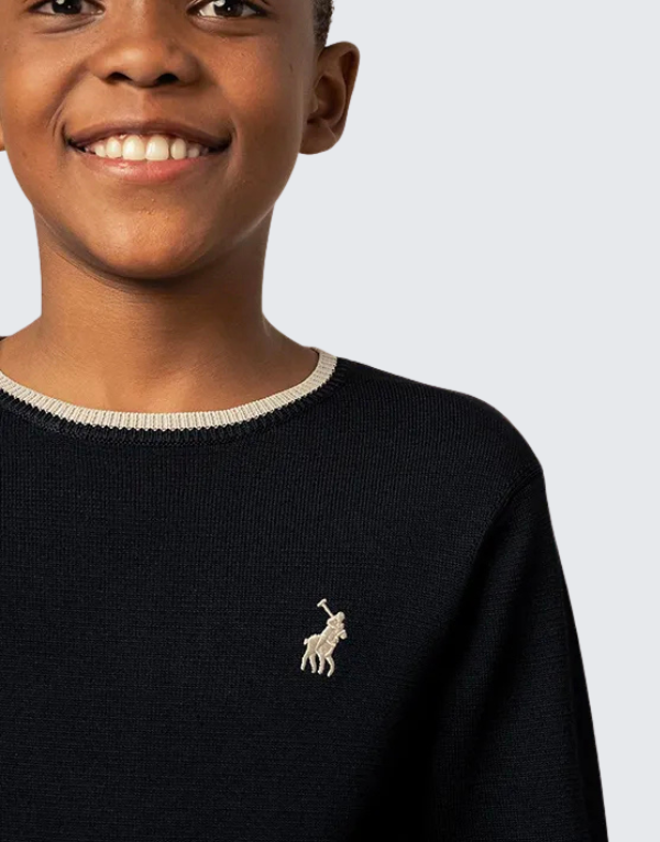 Polo Boys Katlego Knitted T-Shirt In Black
