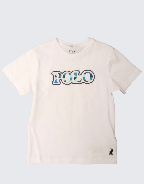 Polo Boys Ted Printed Short Sleeve T-Shirt In White Kids