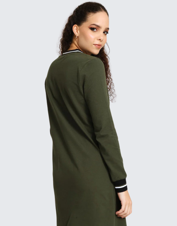 Polo  Cory Pique Long Sleeve Dress Olive Women