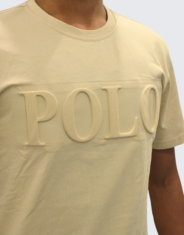 Polo Embossed Short Sleeve T-Shirt In Stone Men