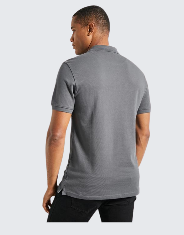 Polo Essential Piqué Short Sleeve Golfer Shirt In Dark Grey Men
