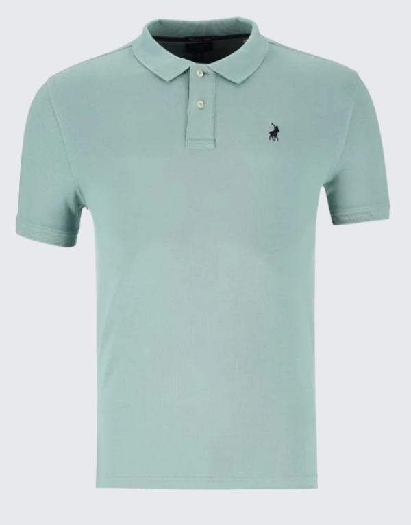 Polo Essential Piqué Short Sleeve Golfer T-Shirt In Aqua Men