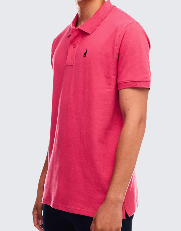 Polo  Essential Piqué Short Sleeve Golfer T-Shirt In Dark Pink Mens