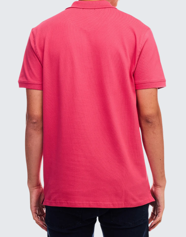 Polo  Essential Piqué Short Sleeve Golfer T-Shirt In Dark Pink Mens