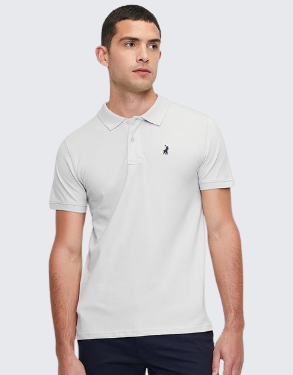 Polo  Essential Piqué Short Sleeve Golfer T-Shirt In Grey Men