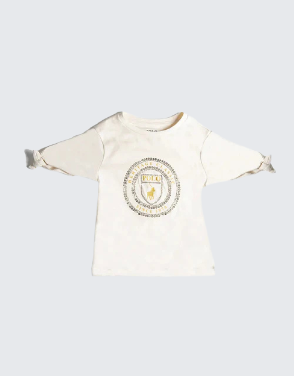 Polo Girls Claire Short Sleeve T-Shirt In Sand Kids