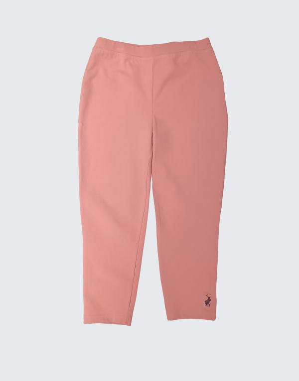 Polo Girls Cropped Active Leggings In Pink Kids