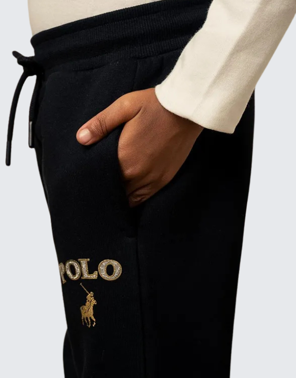 Polo Girls Wendy Printed Jogger Pants In Black Kids