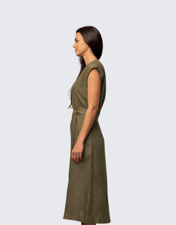 Polo Gwen Sleeveless Dress In Olive Womens