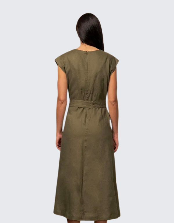 Polo Gwen Sleeveless Dress In Olive Womens