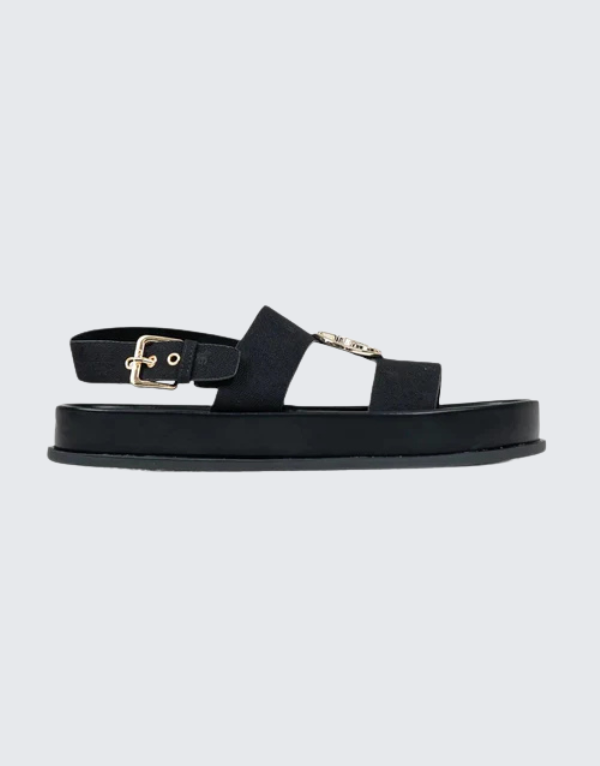 Polo Jacquard Moulded Trim Sandal Black Women