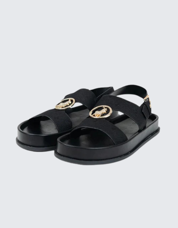 Polo Jacquard Moulded Trim Sandal Black Women