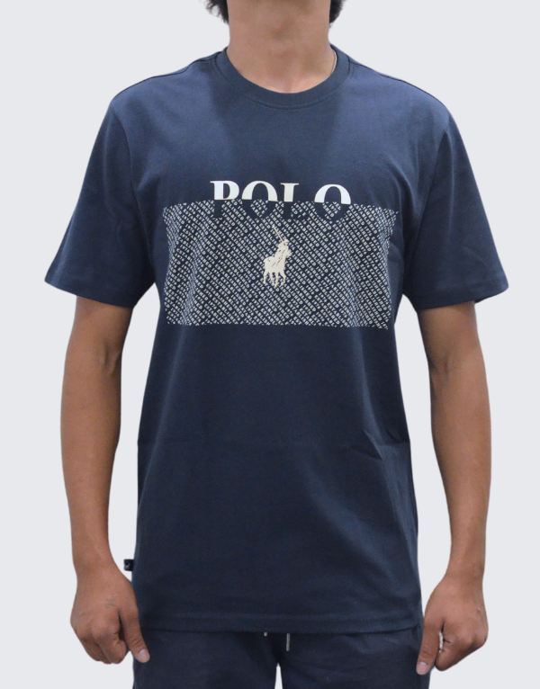 Polo Logo Block Printed T-Shirt In Navy Men