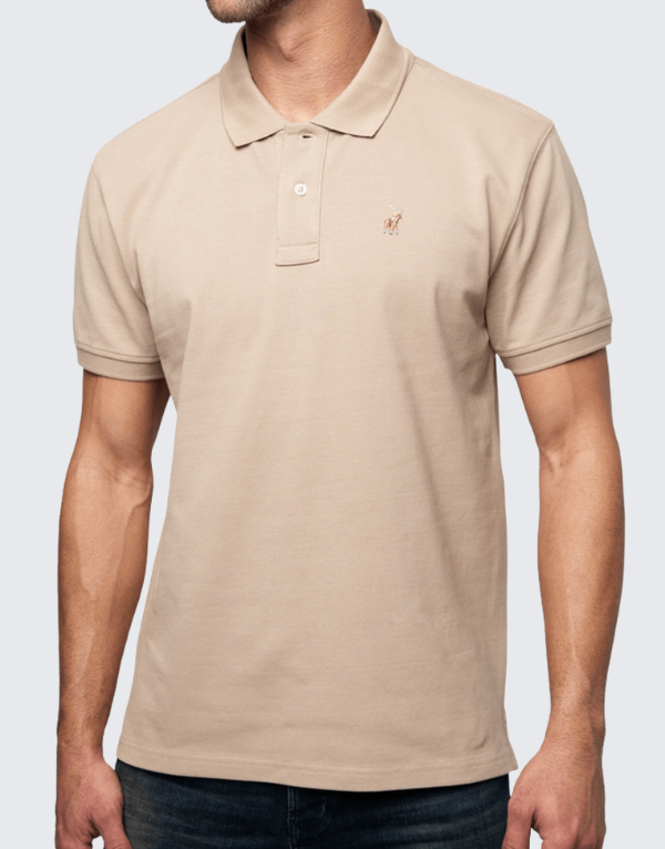 Polo Men's Essential Short Sleeve Golfer Taupe Men