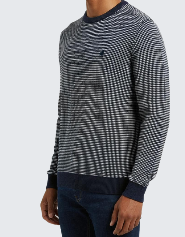 Polo Men's Textured Crew Neck Sweater Navy Men
