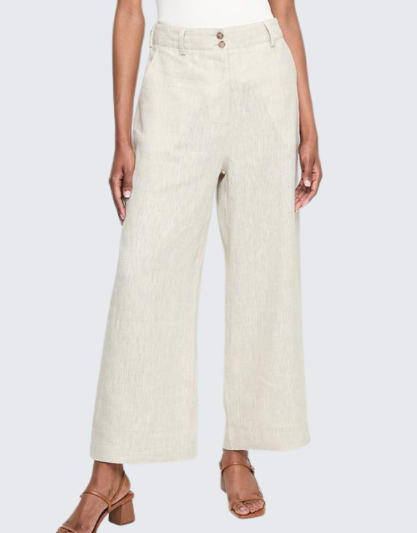 Polo Nia Linen Pants In Stone Womens