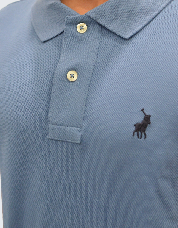 Polo  Pique Short Sleeve Golfer In Petrol Blue Men