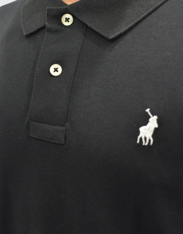 Polo Stretch Pique Golfer In Black Men