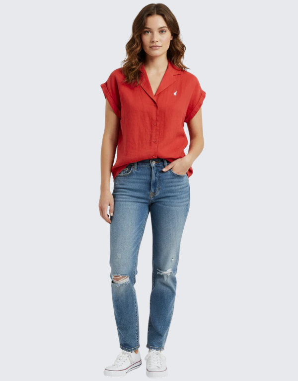 Polo Women Lillian Short Sleeve Shirt Brick