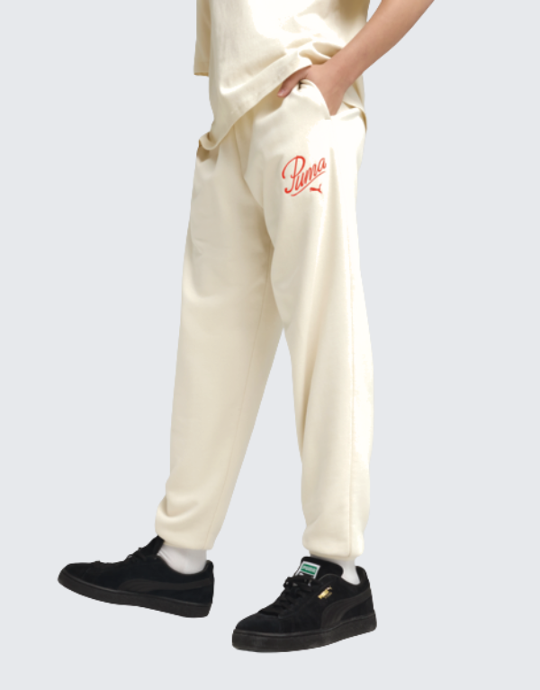 Puma Essentials Script Sweatpants In Alpine Snow Kids