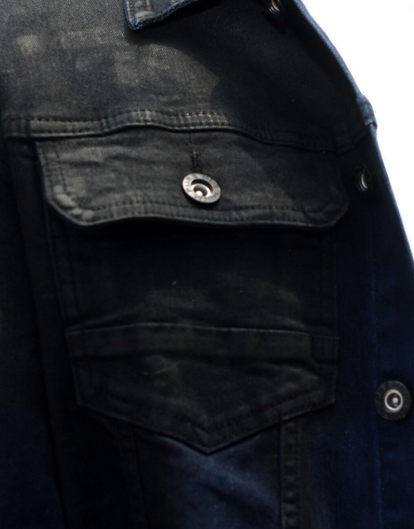 Pure Premium Borso Denim Jacket In Blue And Black Men