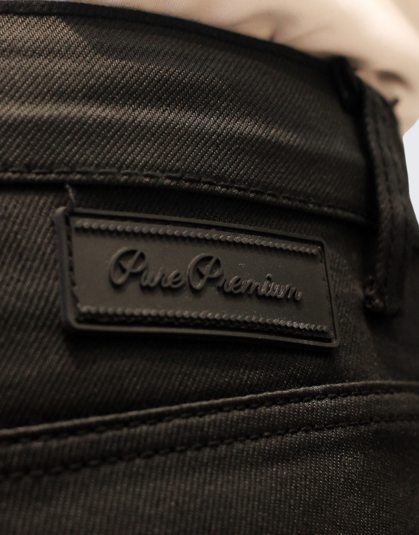 Pure Premium Ginetti Waxed Jeans In Black