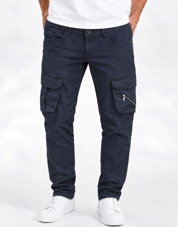 Pure Premium Giuseppe Cargo Pants Navy
