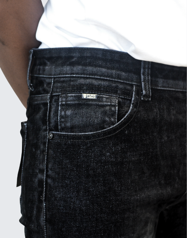 Pure Premium Lorenzo Jeans Slim Flocking Black Men