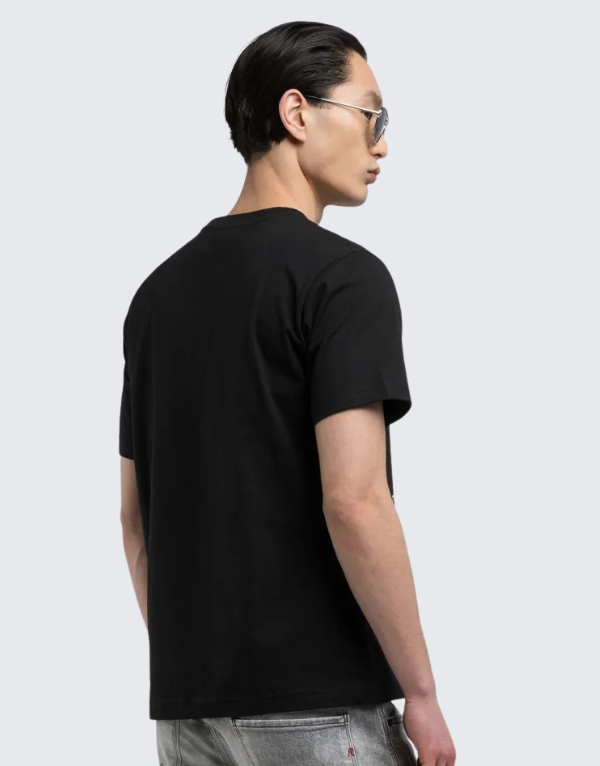 Replay Black T-Shirt Red Front Print Men